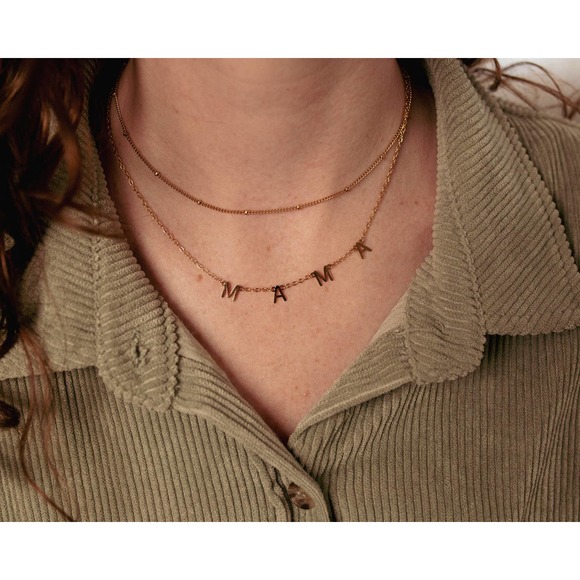Fawn 14k Gold Plated Stainless Steel Ball and Chain Dainty Layering Necklace - Picture 2 of 10